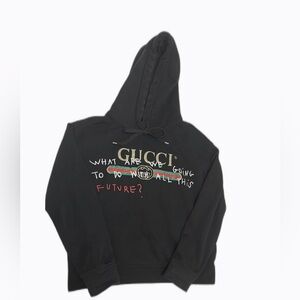 Gucci Black Hoodie with Multicolor Print